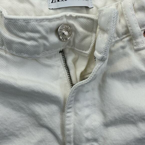 Zara Cut Off Shorts Womens Beach Casual Size 4 White - Picture 7 of 13